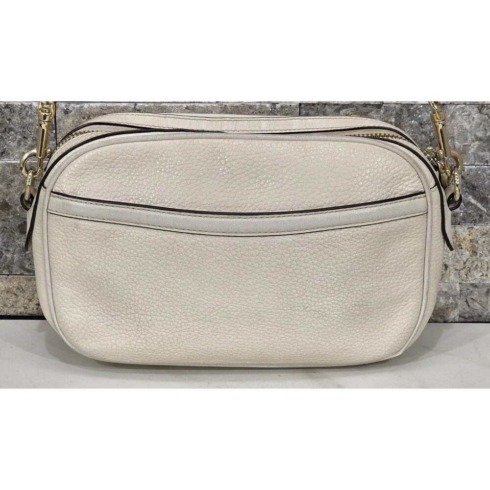 Coach Isla Small Leather Crossbody Bag Ivory Bow Chain Strap Coquette Preppy - Picture 5 of 15